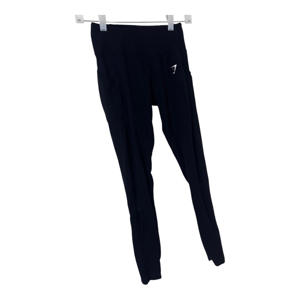 Gymshark black mesh panel side pocket workout Leggings S